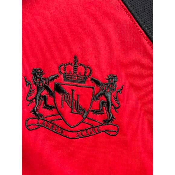 Lauren Active Ralph Lauren Red Black Track Jacket Medium - Picture 5 of 11